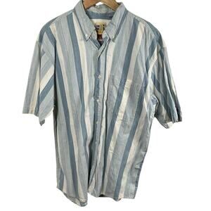 Vintage On The Brink Short Sleeve Button Down Men's Shirt Medium 100% Cotton